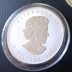 99.999 Silver 2014 $5 Canadian Maple Leaf